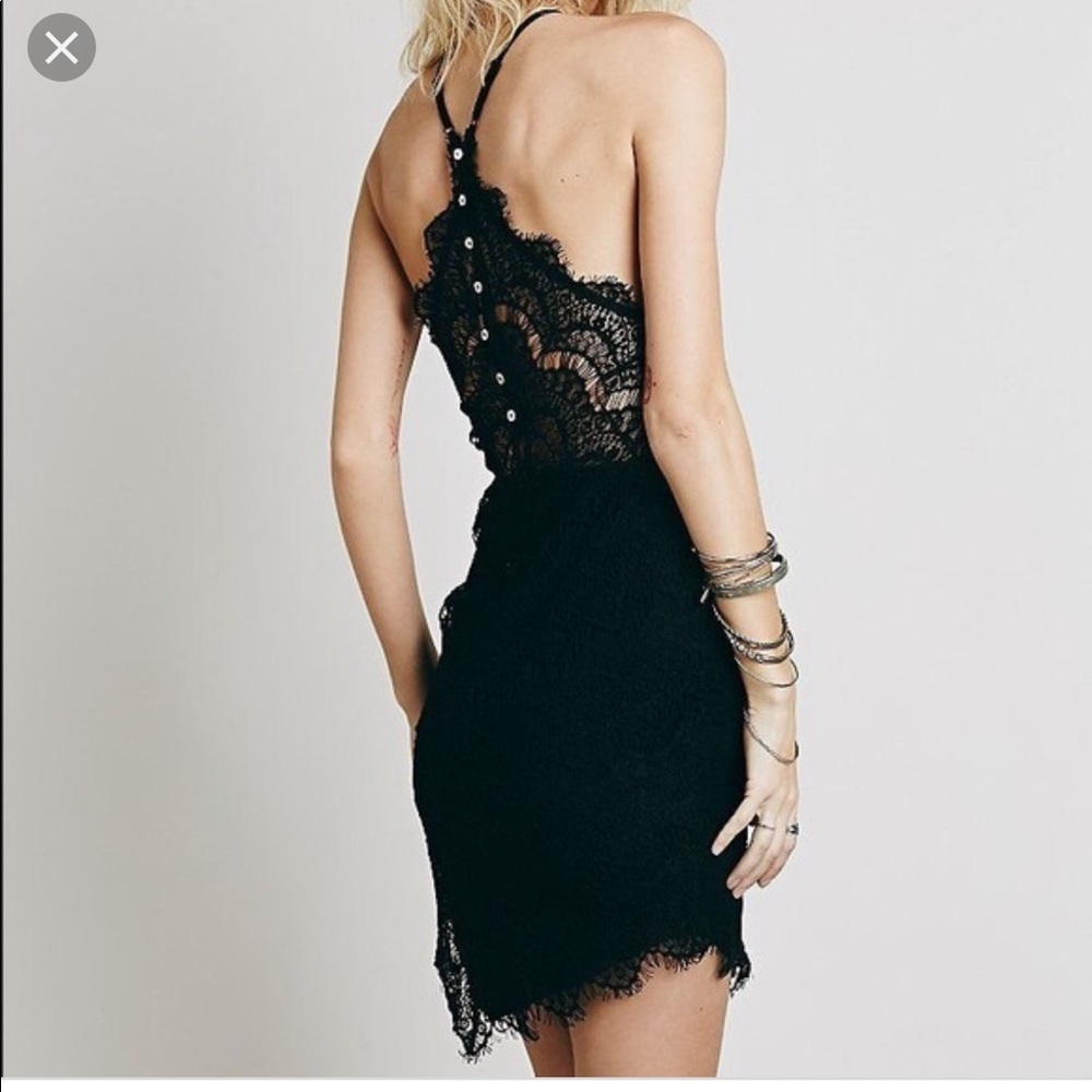 Worn once! Free people black lace cocktail dress